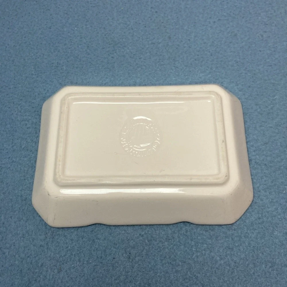 Longaberger Pottery Woven Traditions Ivory Vitrified Double Spoon Rest